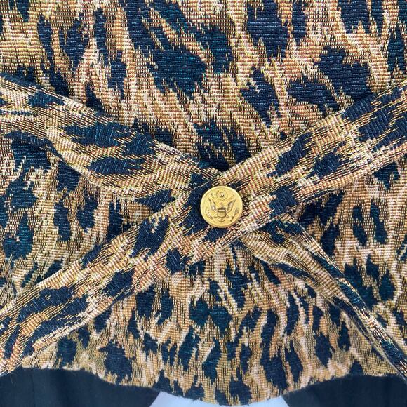 Vintage Leopard Cheetah Print Gold Button Vest Women’s Size Medium Western - Picture 5 of 8